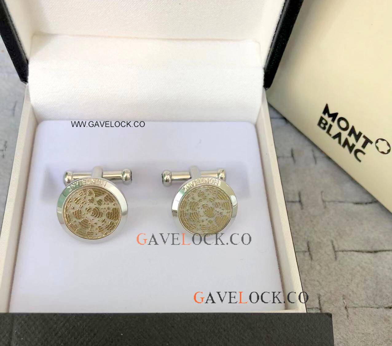 Gold-Silver Mont blanc Cufflinks Men